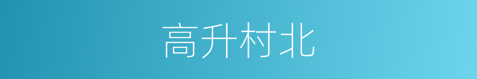 高升村北的同义词