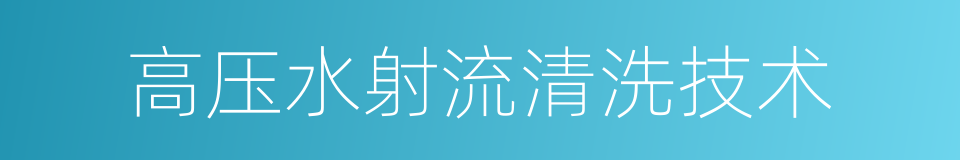 高压水射流清洗技术的同义词