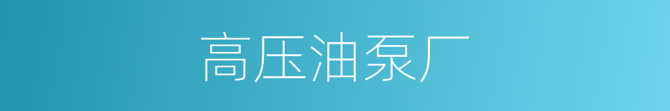 高压油泵厂的同义词