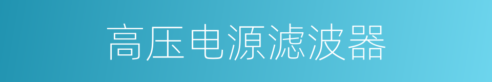 高压电源滤波器的同义词