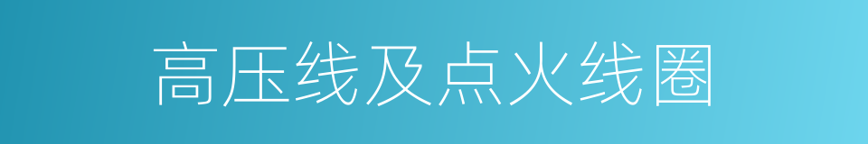 高压线及点火线圈的同义词