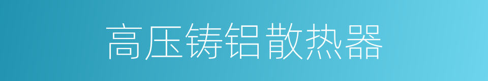 高压铸铝散热器的同义词