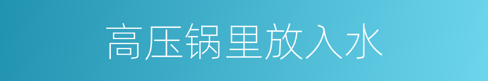 高压锅里放入水的同义词