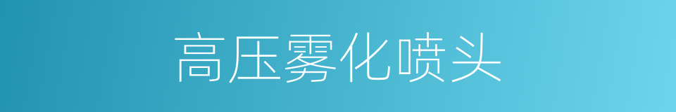 高压雾化喷头的同义词