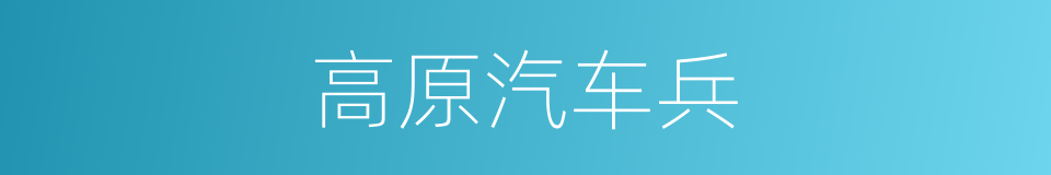 高原汽车兵的同义词