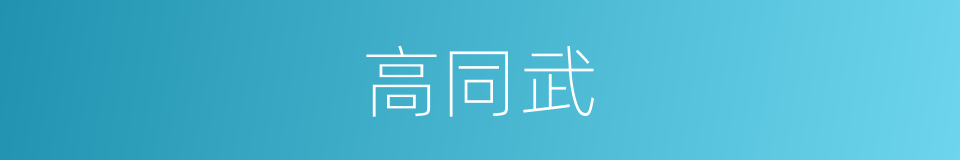 高同武的同义词