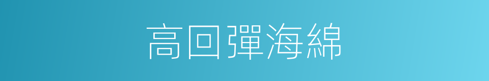 高回彈海綿的同義詞