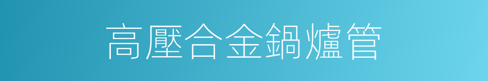高壓合金鍋爐管的同義詞