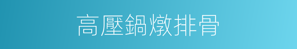 高壓鍋燉排骨的同義詞