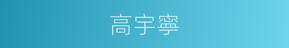 高宇寧的同義詞