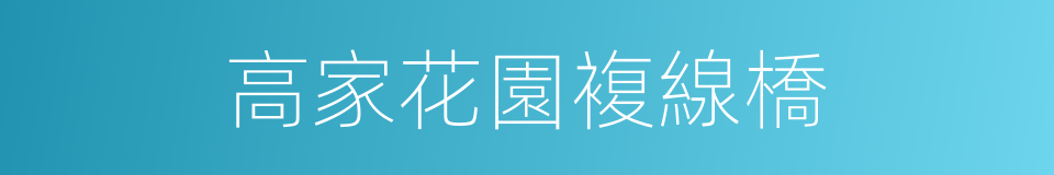 高家花園複線橋的同義詞
