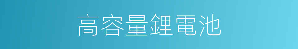 高容量鋰電池的同義詞