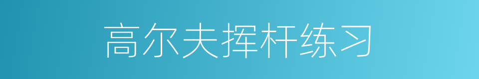 高尔夫挥杆练习的同义词