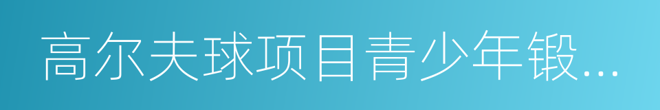 高尔夫球项目青少年锻炼等级标准的同义词