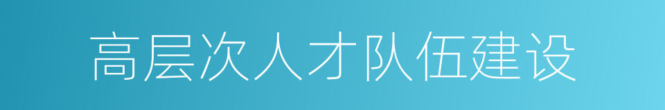 高层次人才队伍建设的同义词