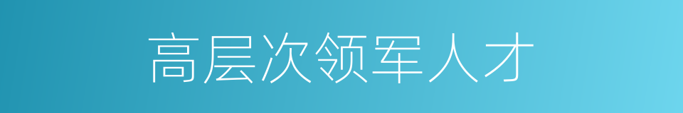 高层次领军人才的同义词