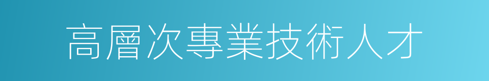 高層次專業技術人才的同義詞