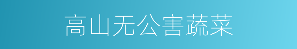 高山无公害蔬菜的同义词