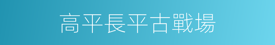 高平長平古戰場的同義詞