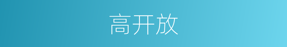 高开放的同义词