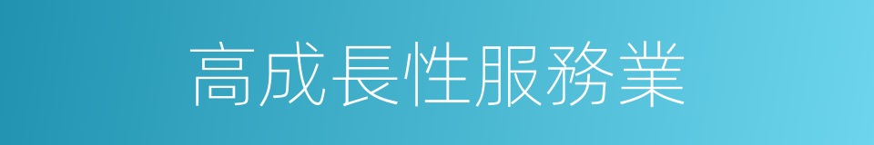 高成長性服務業的同義詞