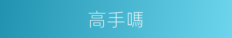 高手嗎的意思