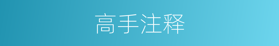 高手注释的意思