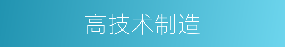 高技术制造的同义词