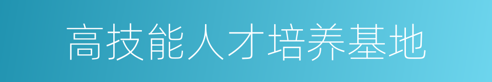 高技能人才培养基地的同义词