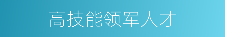 高技能领军人才的同义词