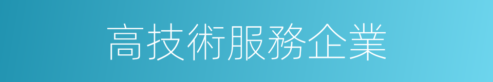 高技術服務企業的同義詞