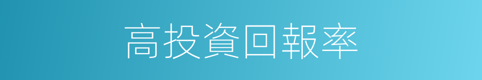 高投資回報率的同義詞