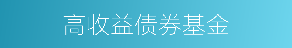 高收益债券基金的同义词