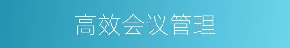高效会议管理的同义词