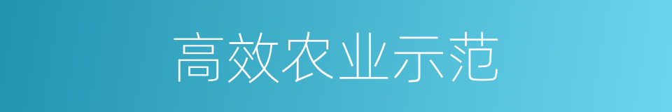 高效农业示范的同义词