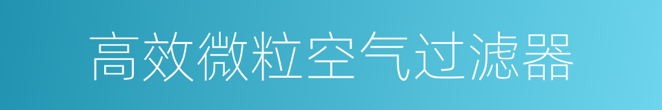 高效微粒空气过滤器的同义词