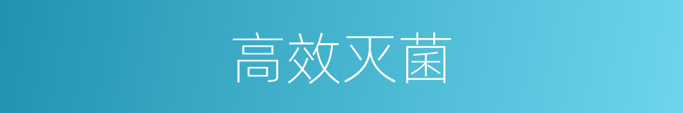 高效灭菌的同义词