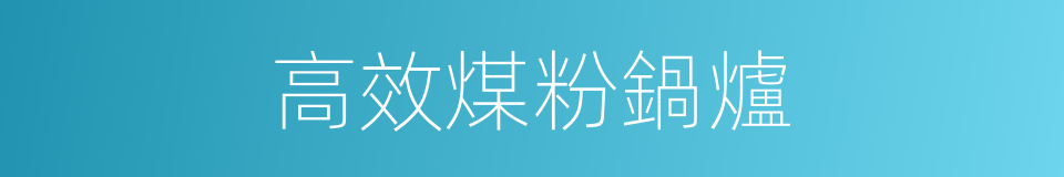 高效煤粉鍋爐的同義詞