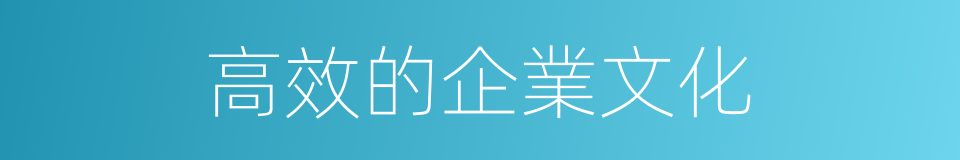 高效的企業文化的同義詞