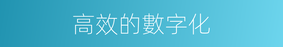 高效的數字化的同義詞