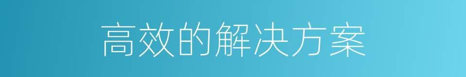 高效的解决方案的同义词