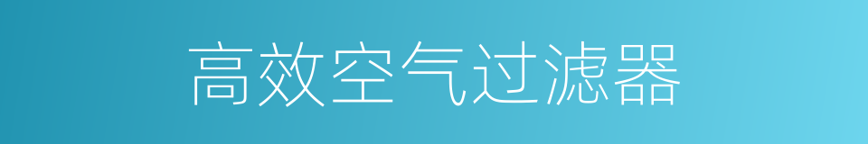 高效空气过滤器的同义词