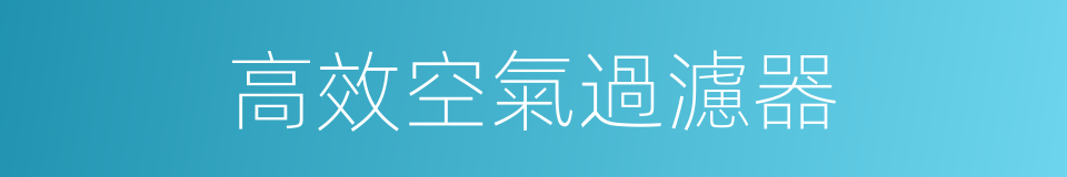 高效空氣過濾器的同義詞