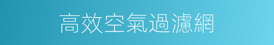 高效空氣過濾網的同義詞