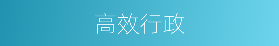 高效行政的同义词
