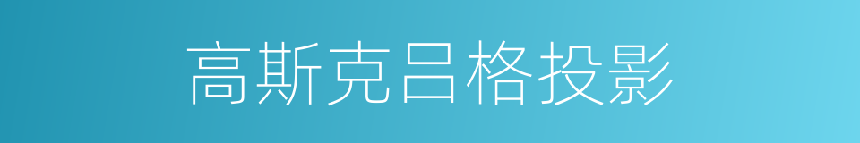 高斯克吕格投影的同义词