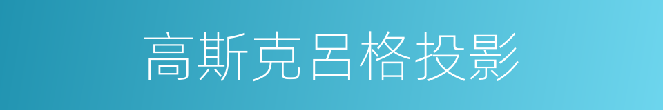 高斯克呂格投影的同義詞