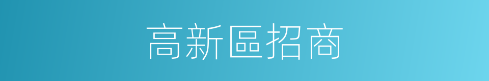 高新區招商的同義詞