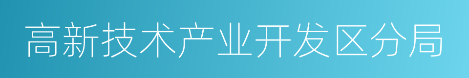 高新技术产业开发区分局的同义词