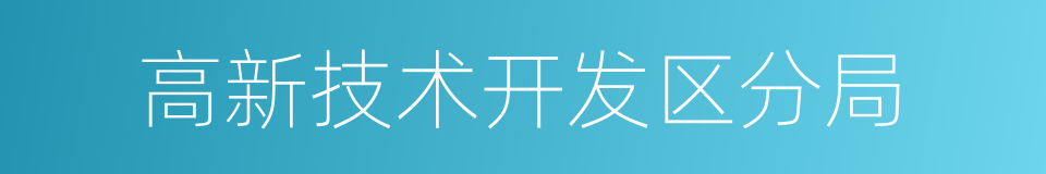 高新技术开发区分局的同义词